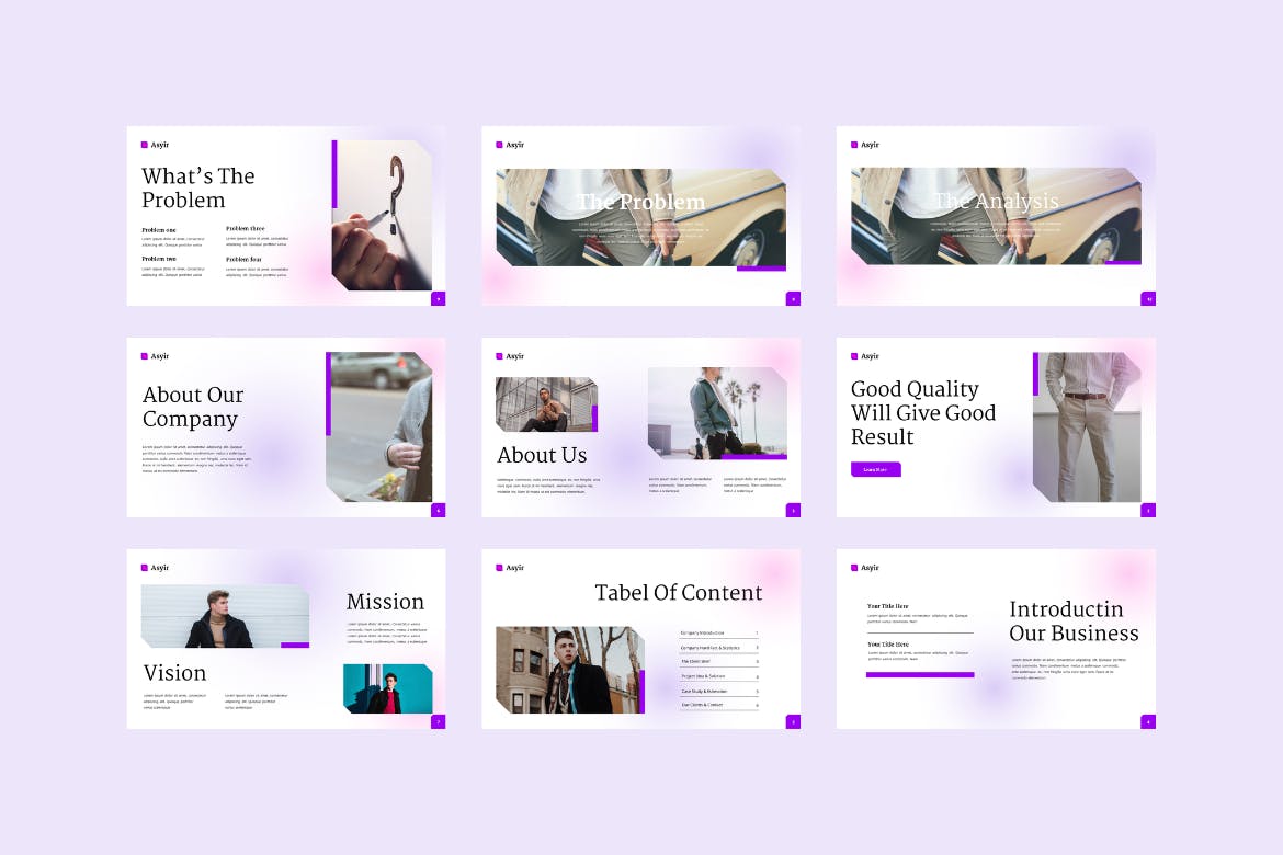 紫色简约弥散风业务提案PPT模版 (PPTX)