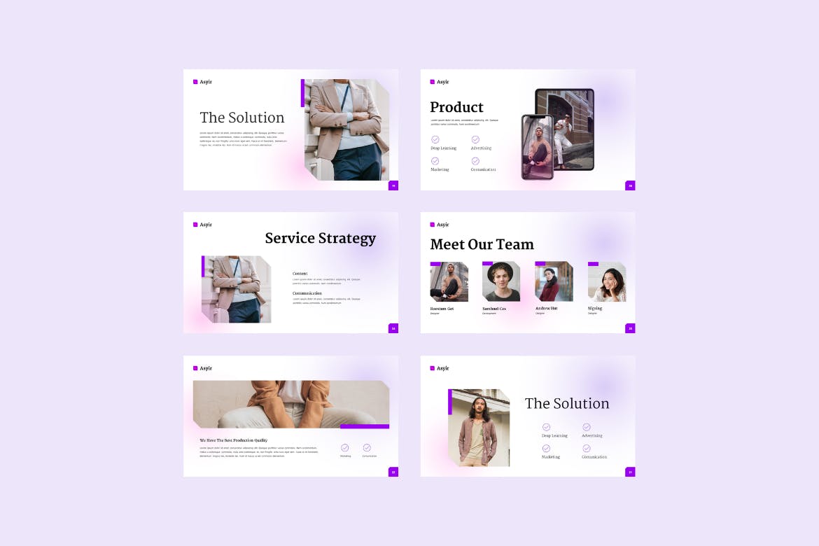 紫色简约弥散风业务提案PPT模版 (PPTX)