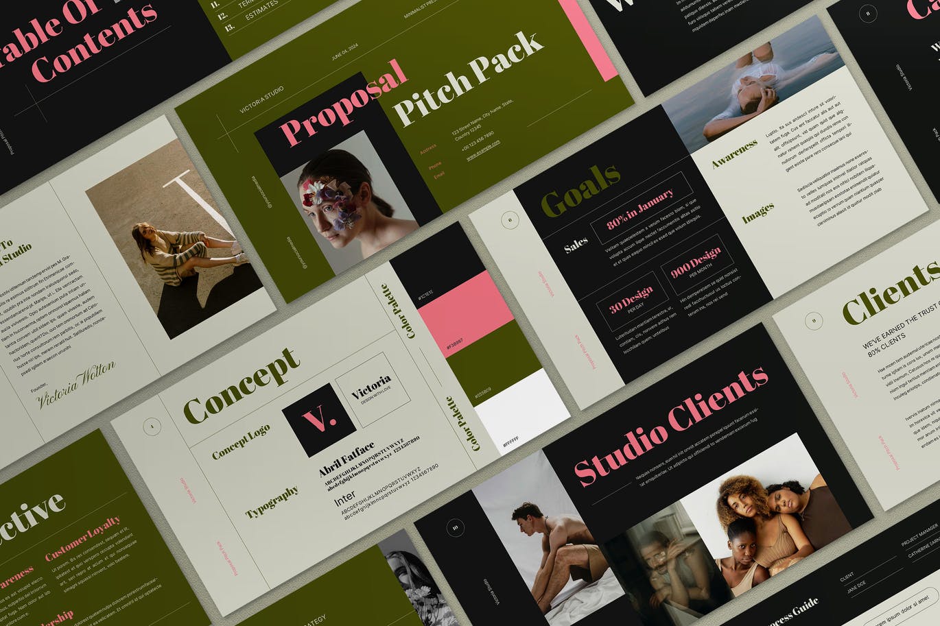 现代风格业务提案方案PPT模版 (PPT,PPTX)