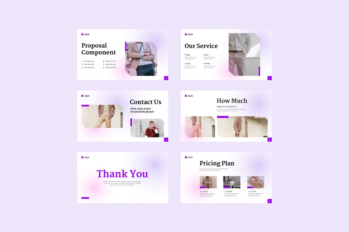 紫色简约弥散风业务提案PPT模版 (PPTX)