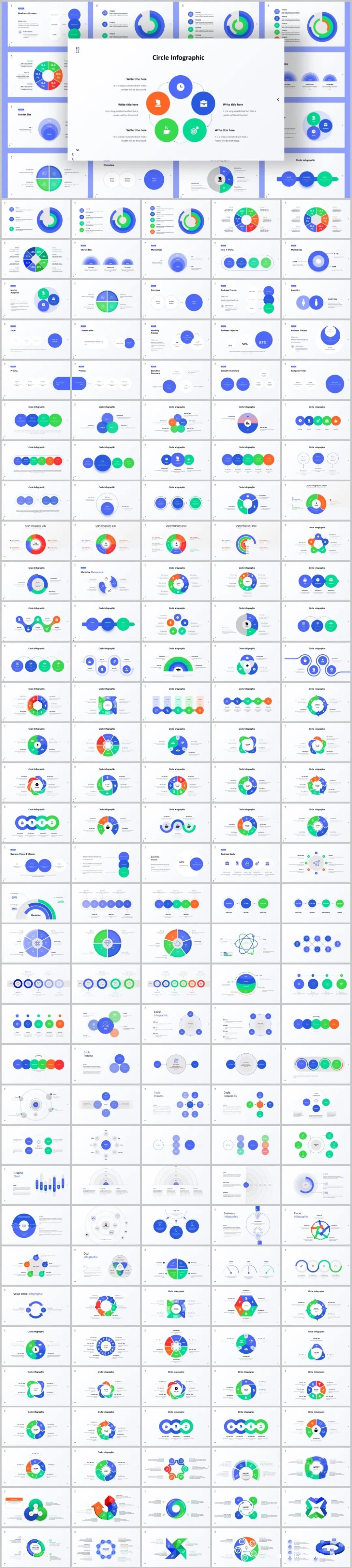 170+圆形信息图示PPT模板版式手册，打造可视化PPT就靠你了！