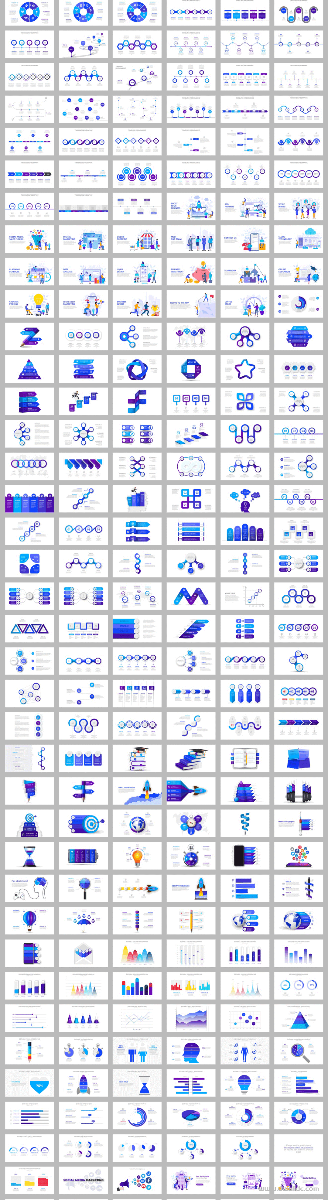 1293张信息图示PPT模板版式，让PPT可视化就靠这个了！
