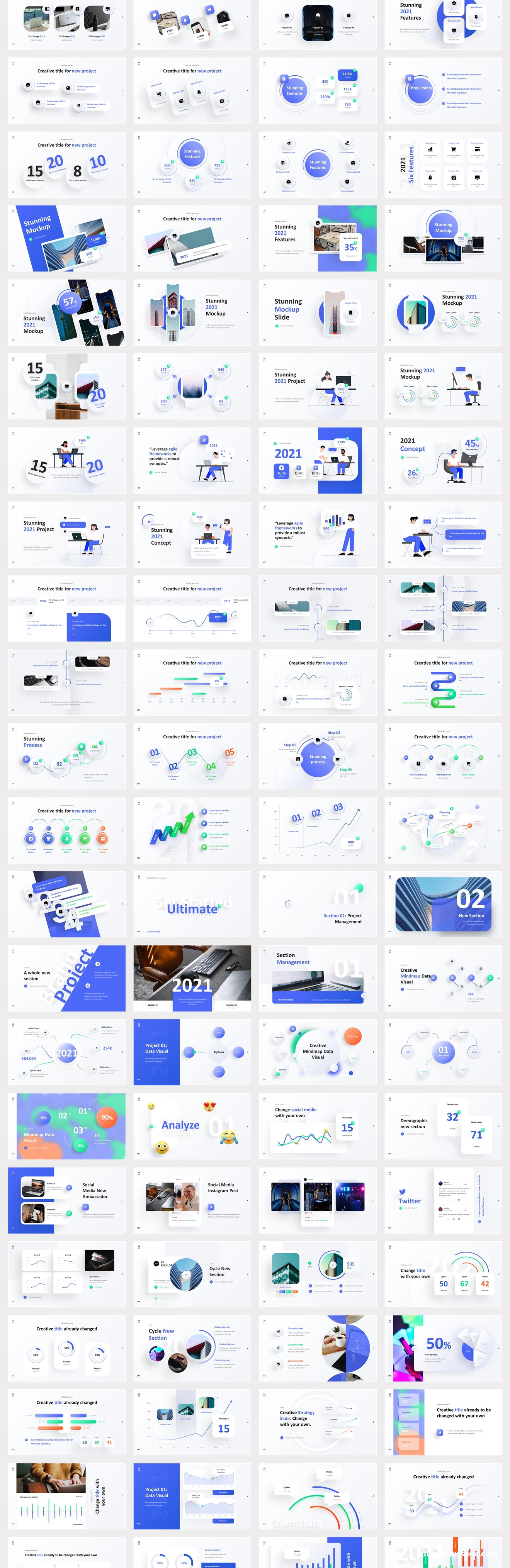 2021年400+页高级动态PPT版式大全！超级精美！