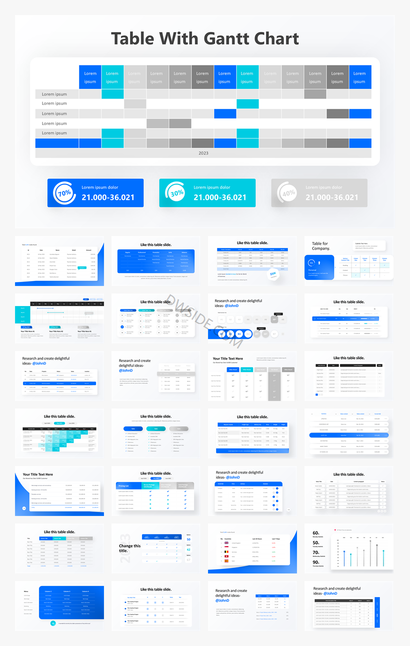 150+页高级配色PPT表格美化PPT模板版式手册，支持一键换色
