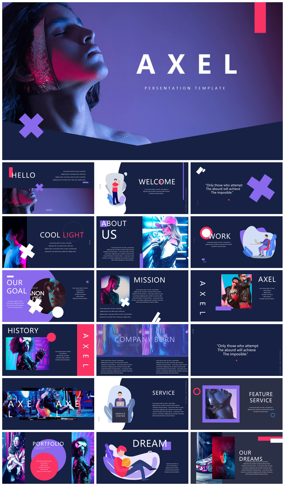 2022年文友严选国外活力色彩风PPT模板合集-27套