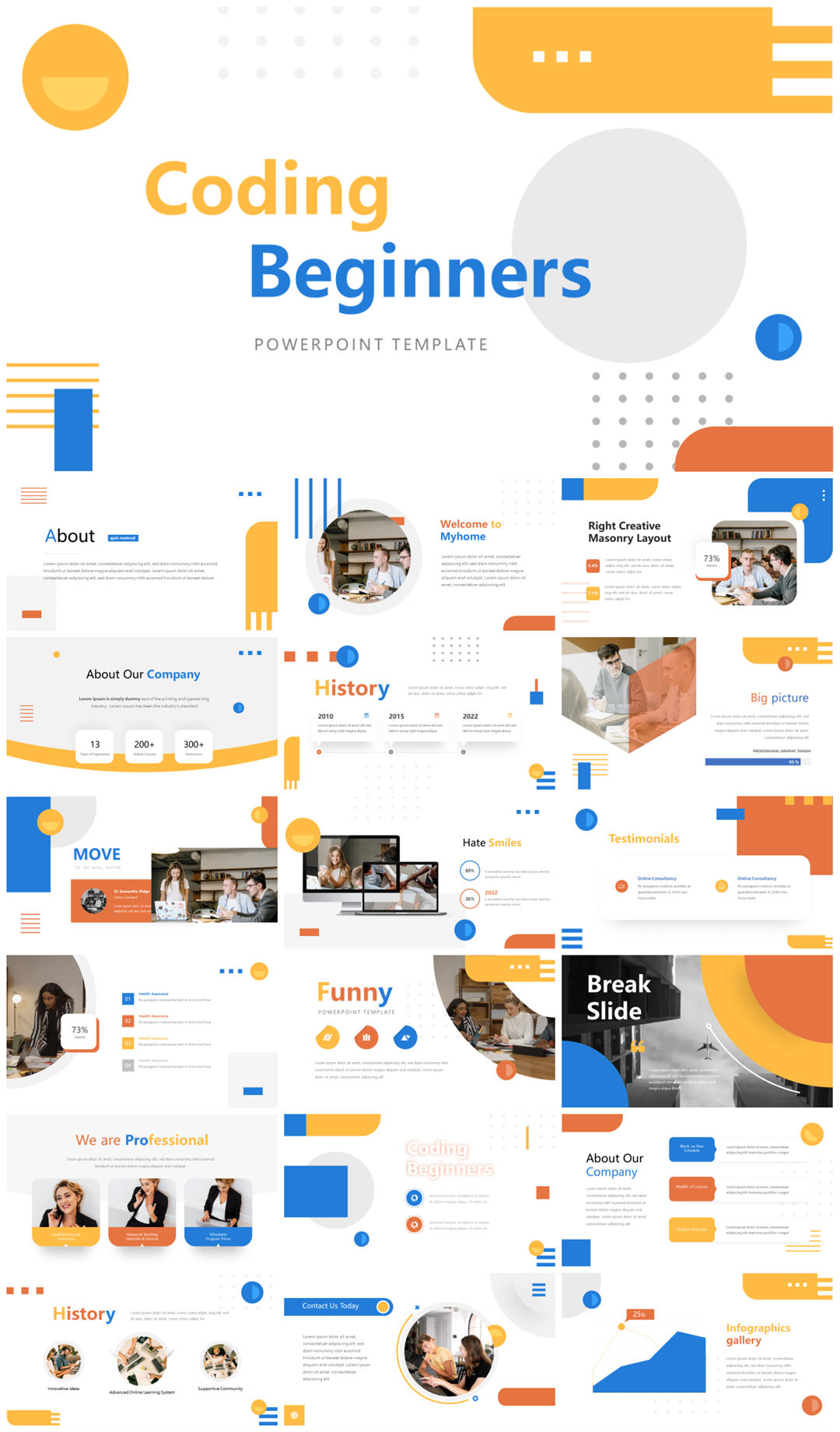 2022年文友严选国外活力色彩风PPT模板合集-27套