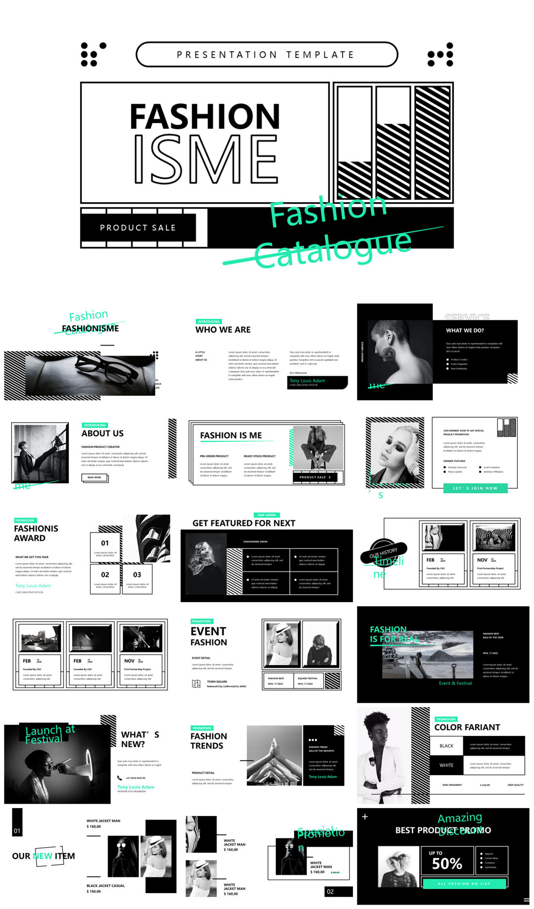 2022年文友严选国外活力色彩风PPT模板合集-27套