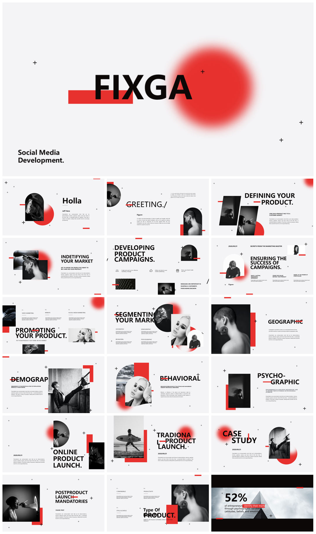 2022年文友严选国外活力色彩风PPT模板合集-27套