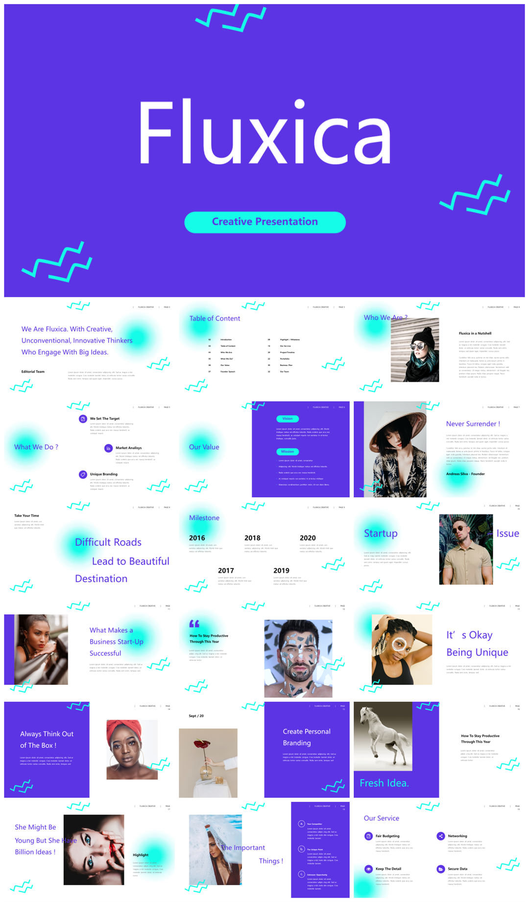 2022年文友严选国外活力色彩风PPT模板合集-27套