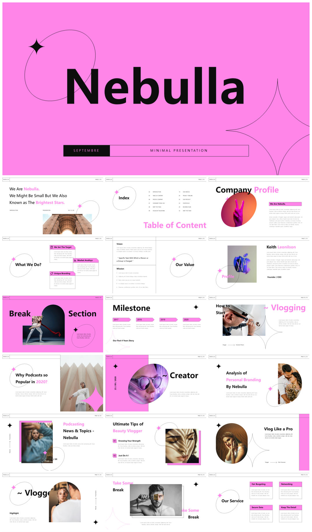 2022年文友严选国外活力色彩风PPT模板合集-27套