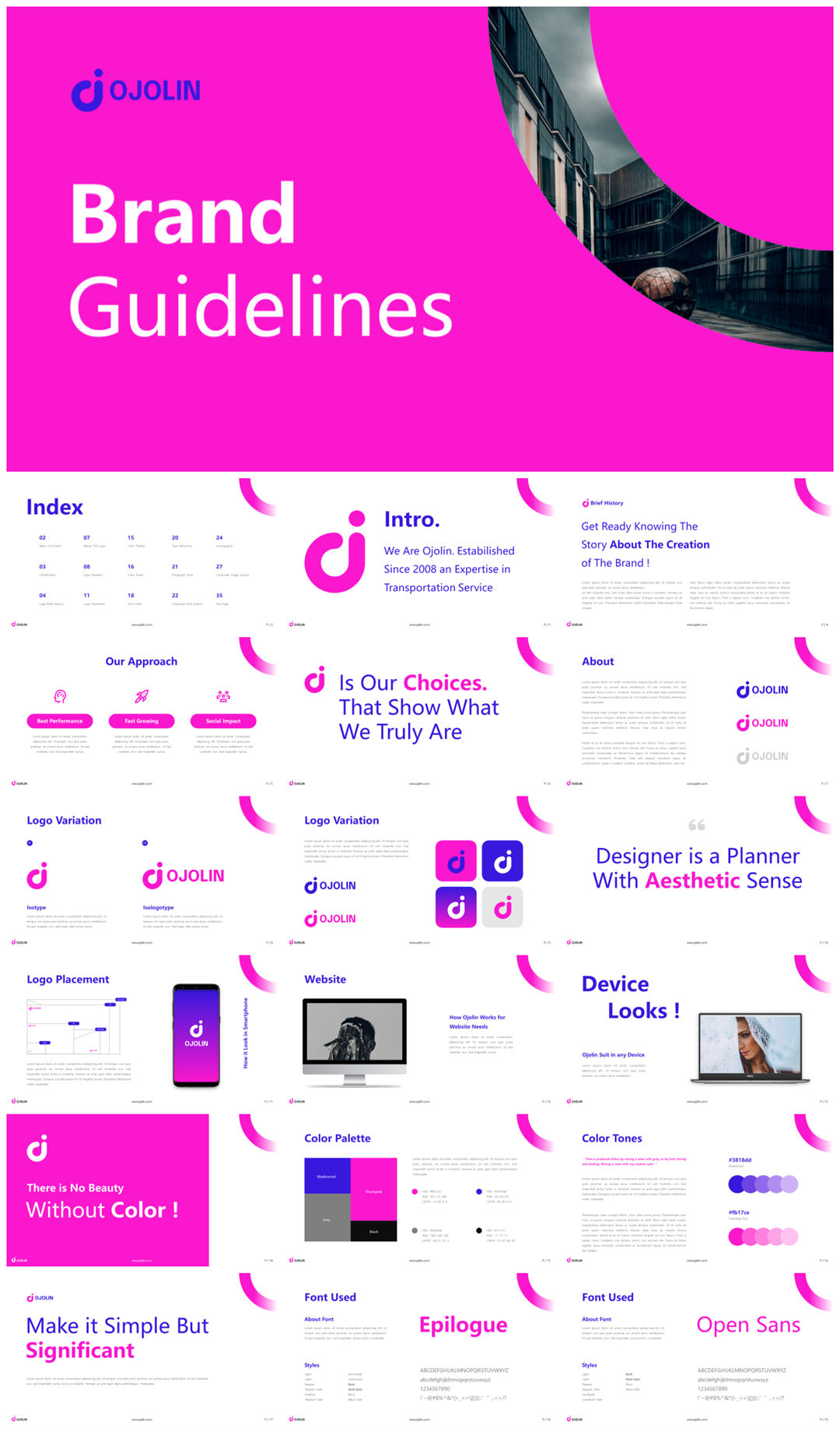 2022年文友严选国外活力色彩风PPT模板合集-27套