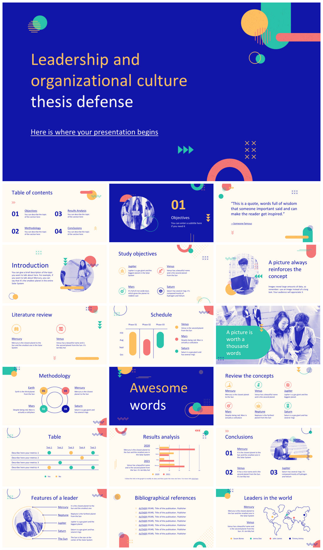 2022年文友严选国外活力色彩风PPT模板合集-27套
