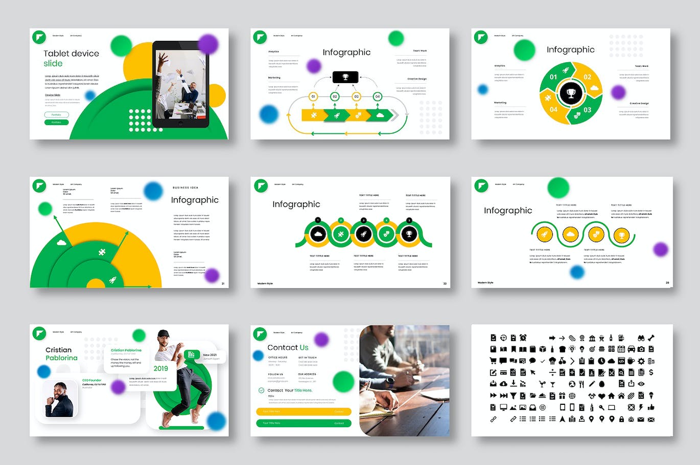 时尚高端清新简约优雅的多用途商务商业powerpoint幻灯片演示模板（pptx）