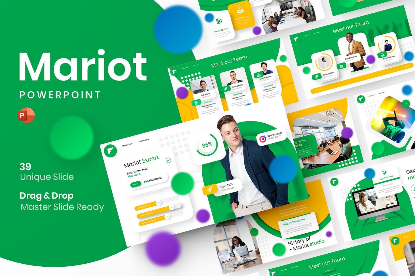 时尚高端清新简约优雅的多用途商务商业powerpoint幻灯片演示模板（pptx）