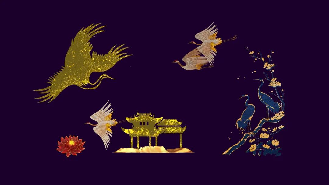 金色描边中国风素材！快速制作中国风PPT！直接保存！