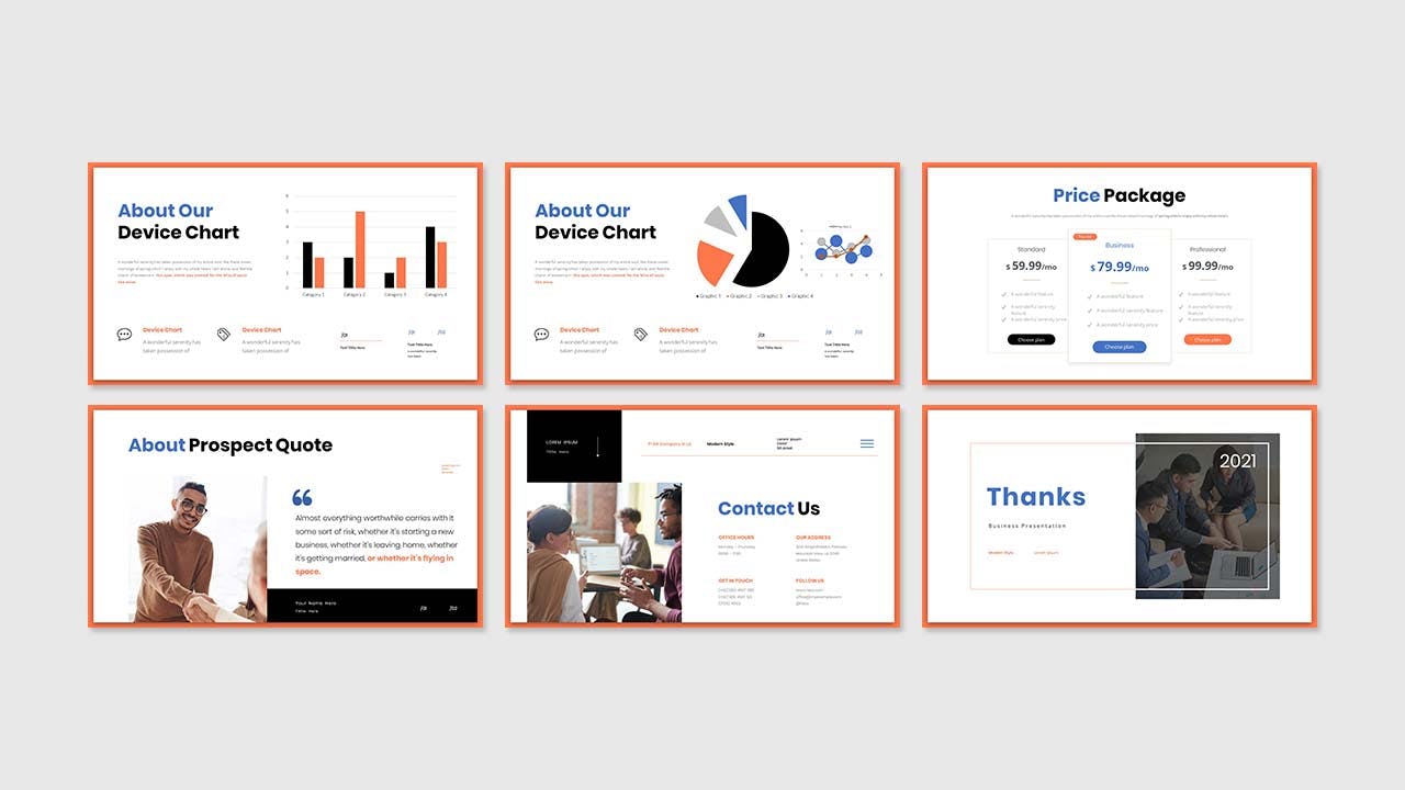 前景业务演示文稿的PowerPoint幻灯片演示模板（pptx）