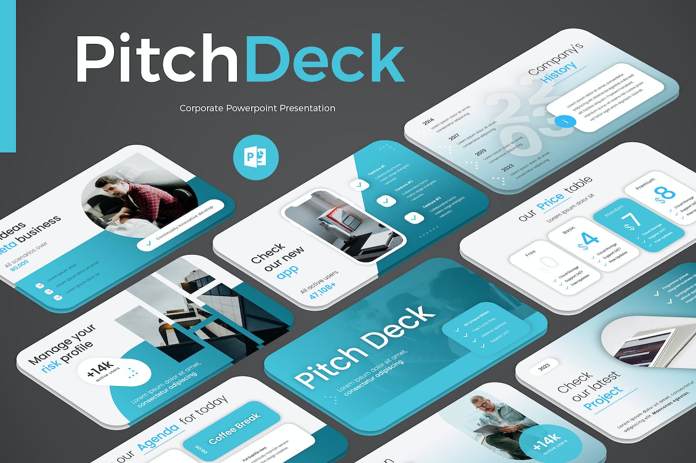 蓝色渐变科技风演示文稿ppt模板 (PPTX,PPT)