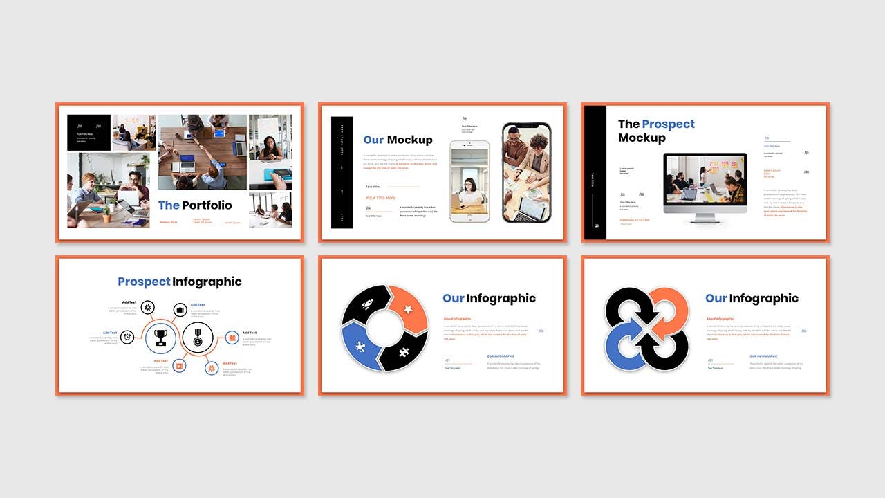 前景业务演示文稿的PowerPoint幻灯片演示模板（pptx）