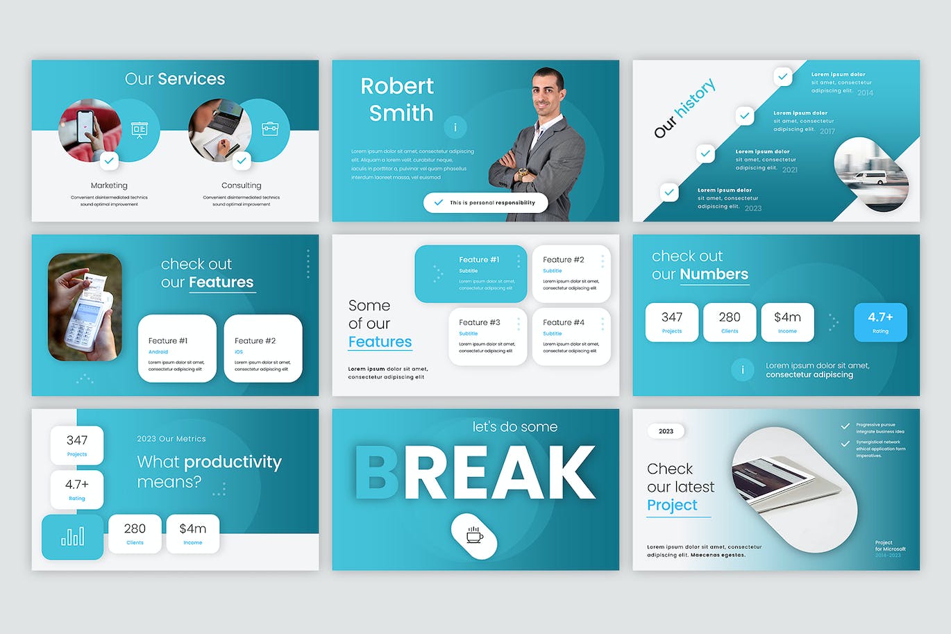 蓝色渐变科技风演示文稿ppt模板 (PPTX,PPT)