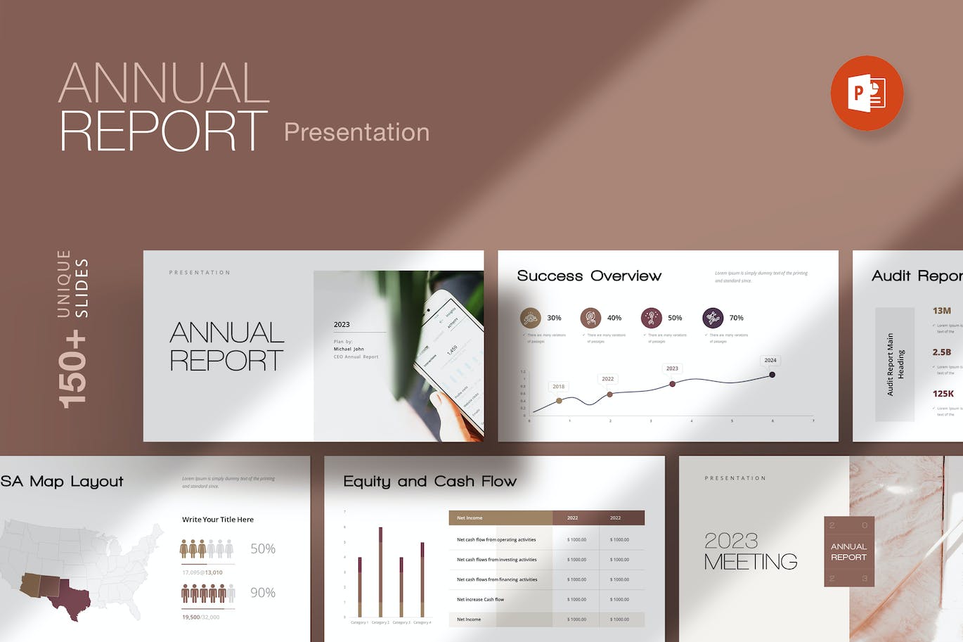 年度总结报告ppt模板 (PPTX)