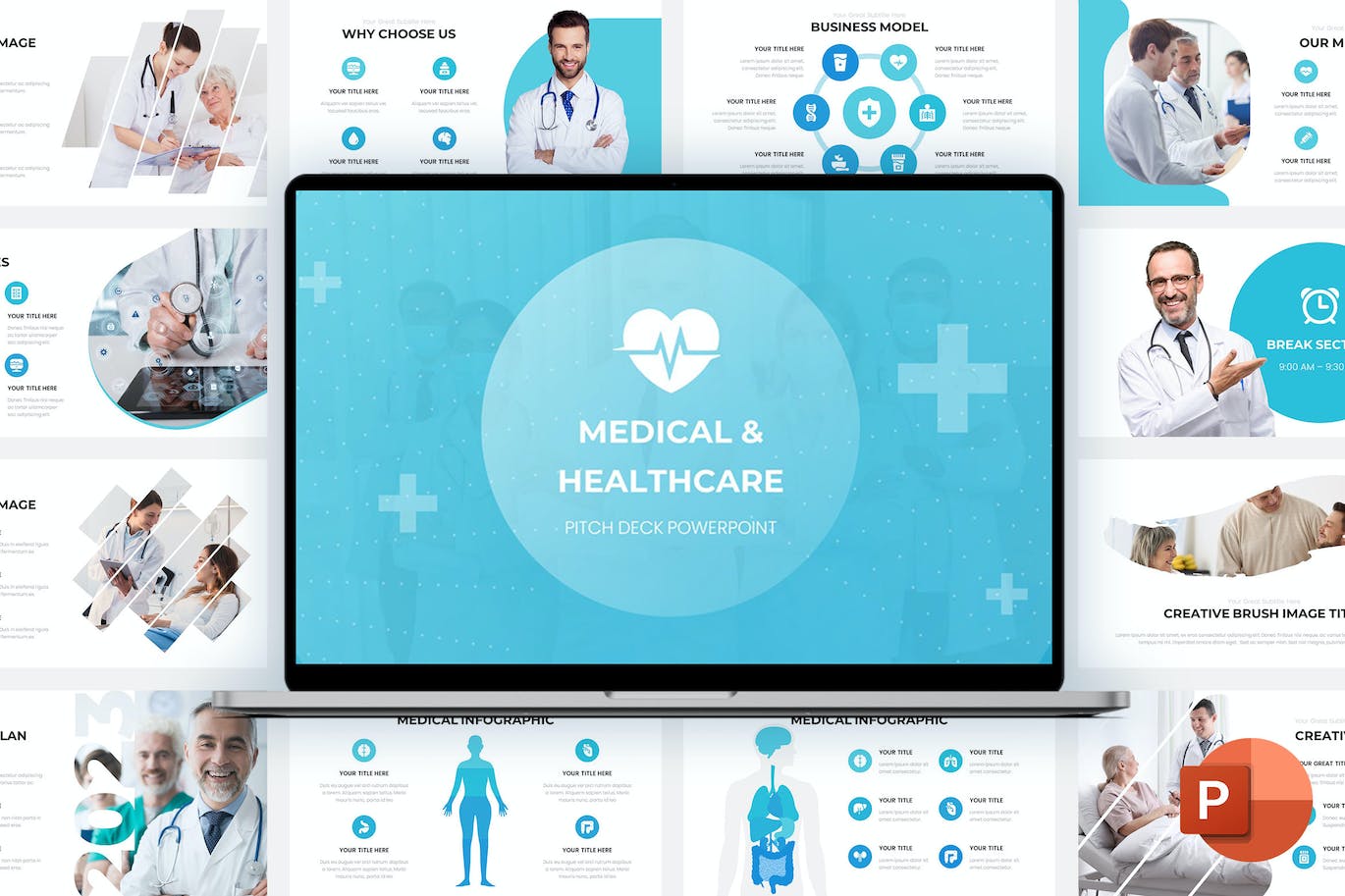 医疗保健宣传材料ppt模板 (PPTX)