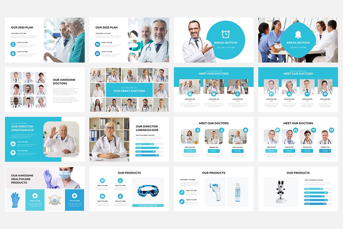 医疗保健宣传材料ppt模板 (PPTX)