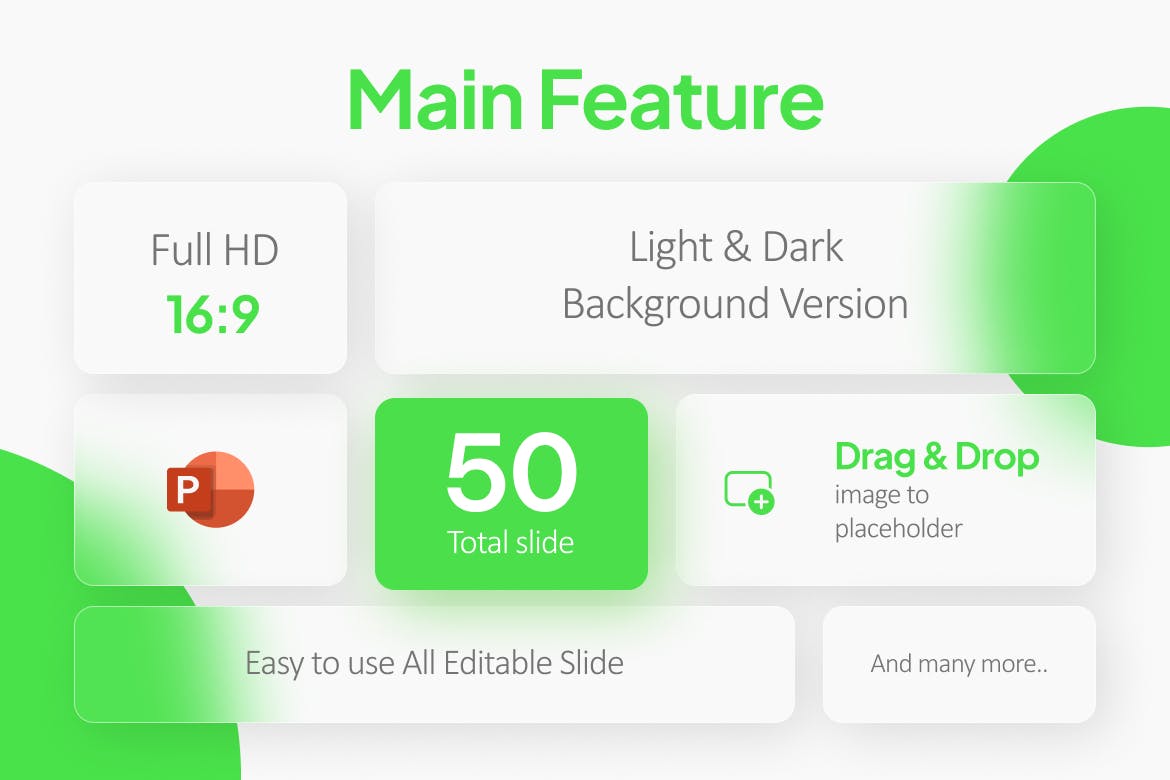 绿色玻璃样式多用途PPT模板 (PPTX)