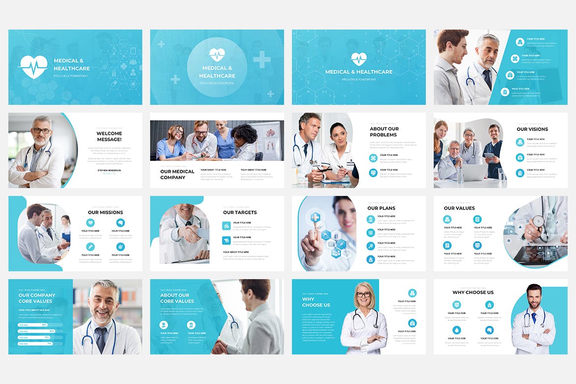 医疗保健宣传材料ppt模板 (PPTX)
