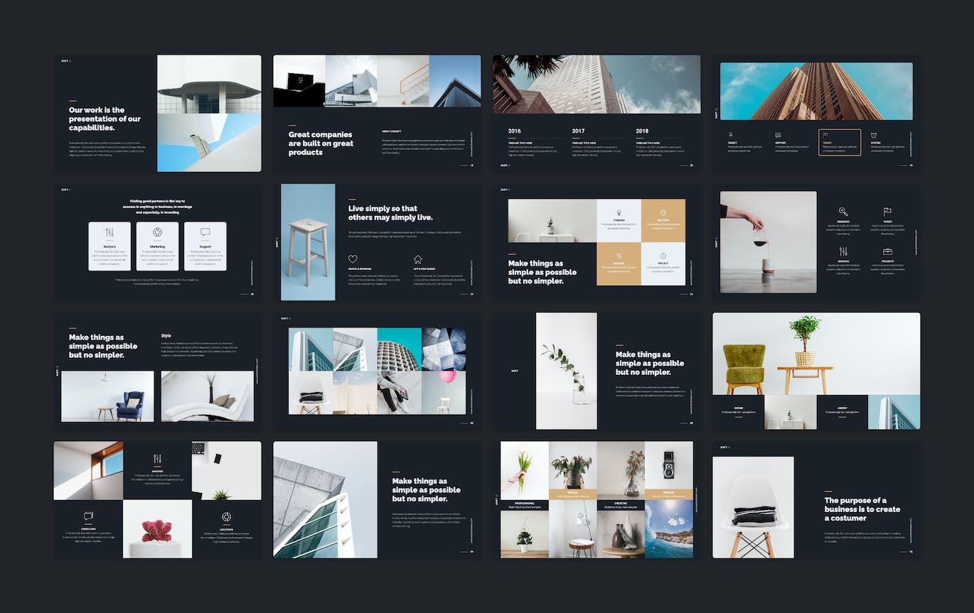 金色高端多用途设计演示文稿PPT模板 (PPTX)