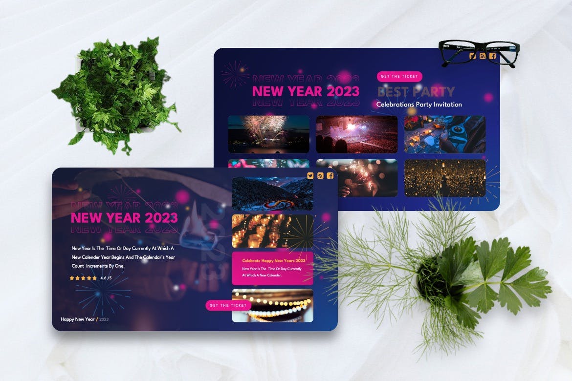 2023年新年庆祝主题PPT模板下载 (PPTX)