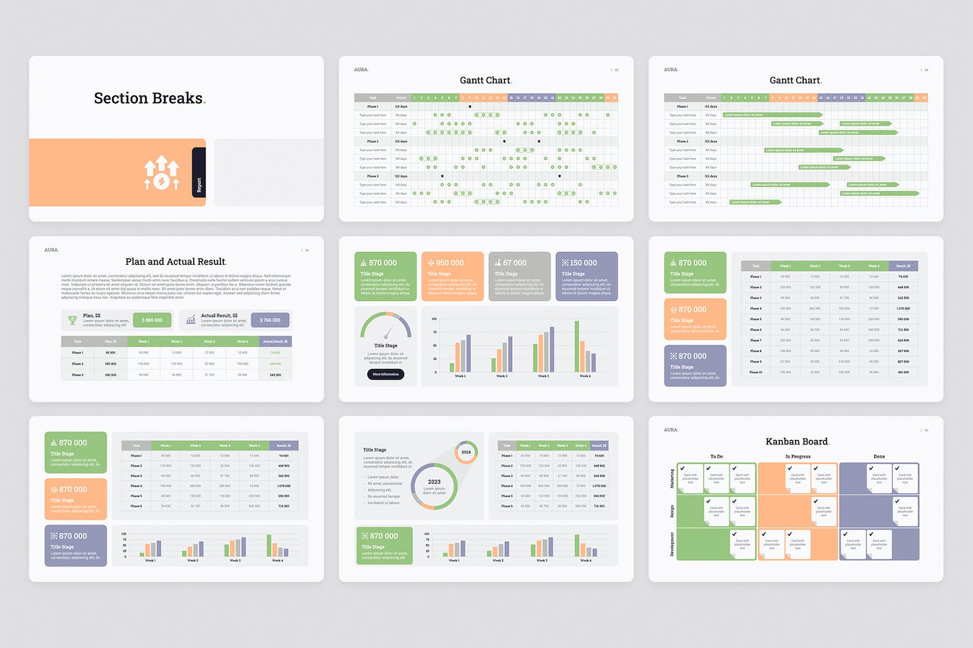 月度总计业务分析报告ppt模板 (PPTX,PDF)