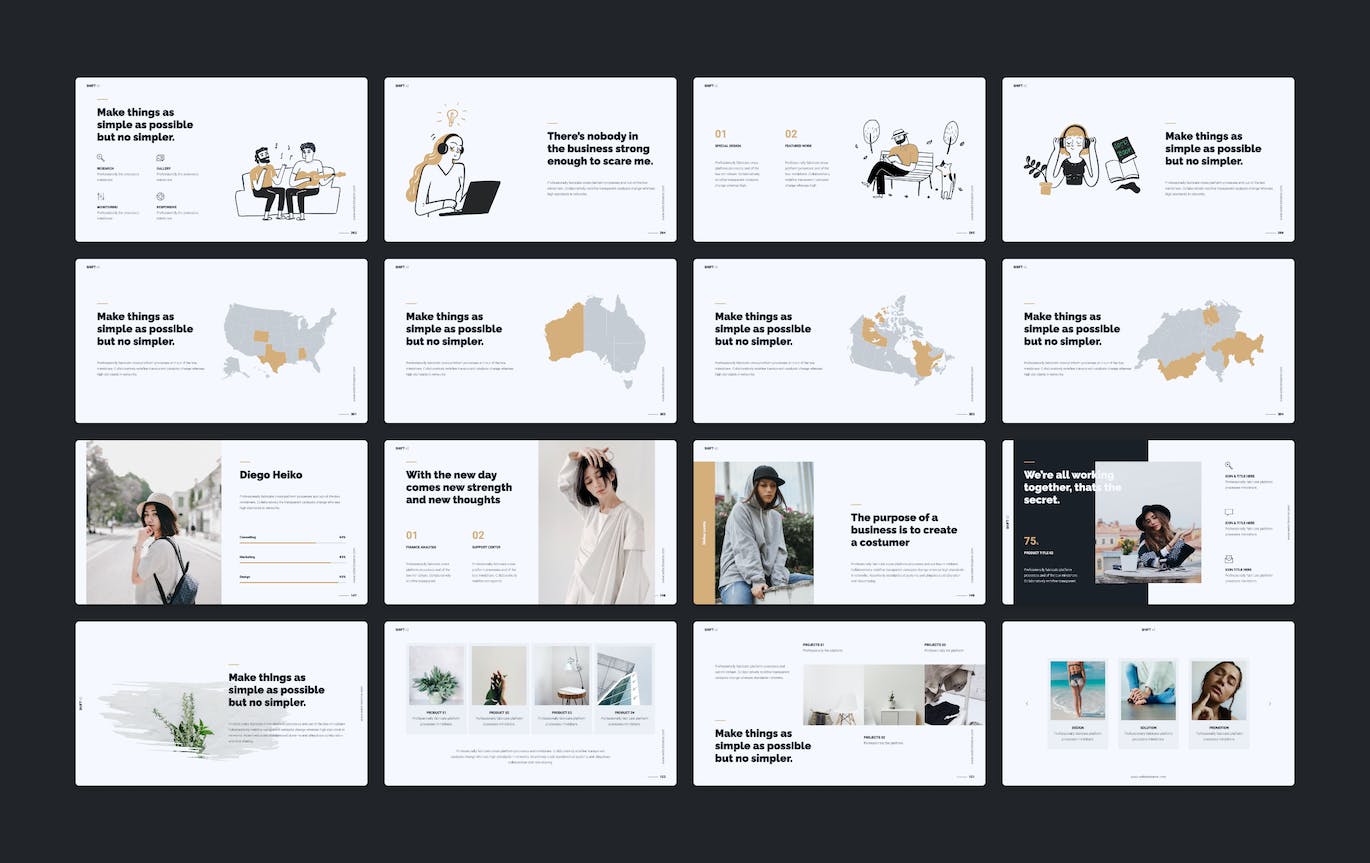 金色高端多用途设计演示文稿PPT模板 (PPTX)