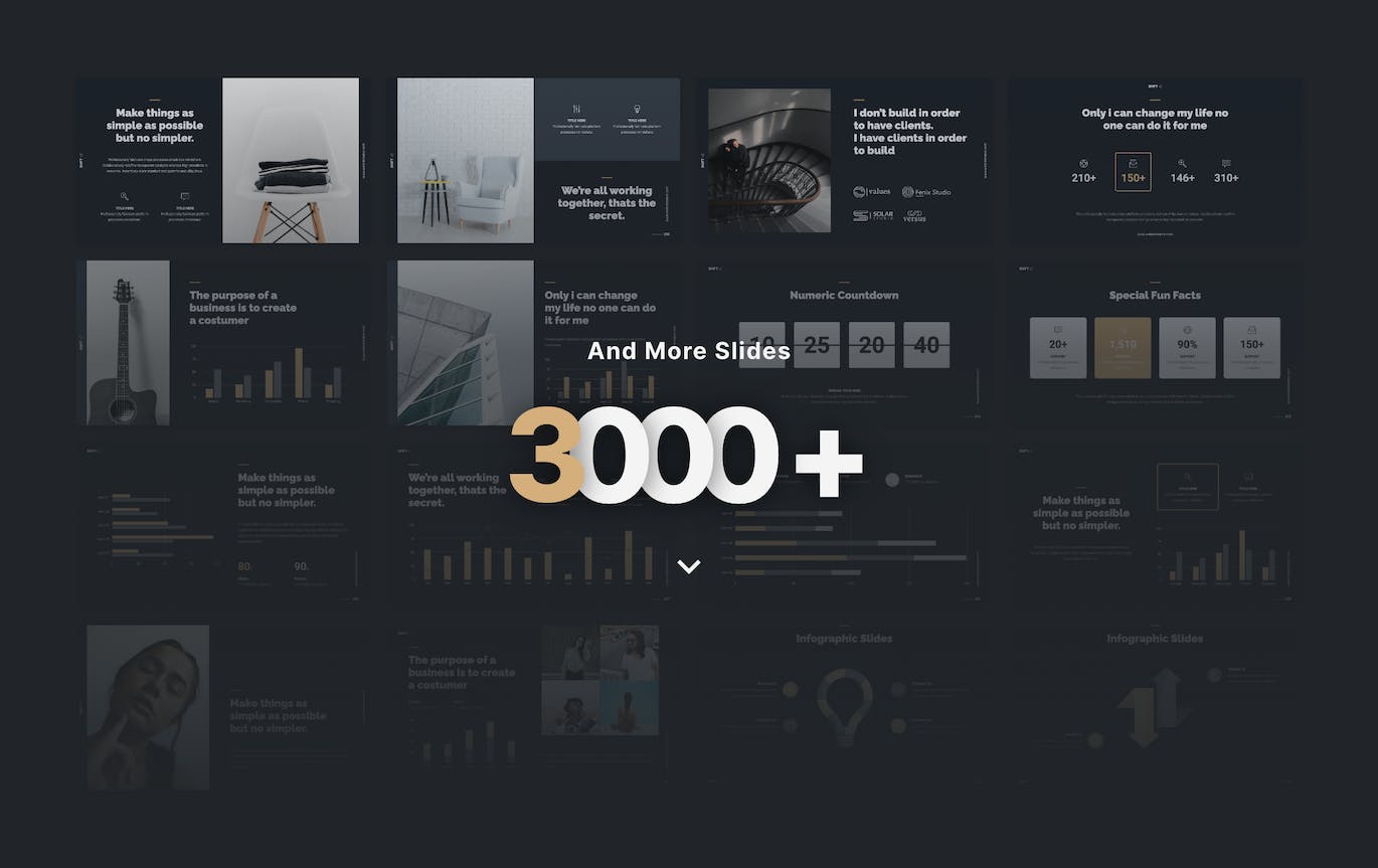 金色高端多用途设计演示文稿PPT模板 (PPTX)