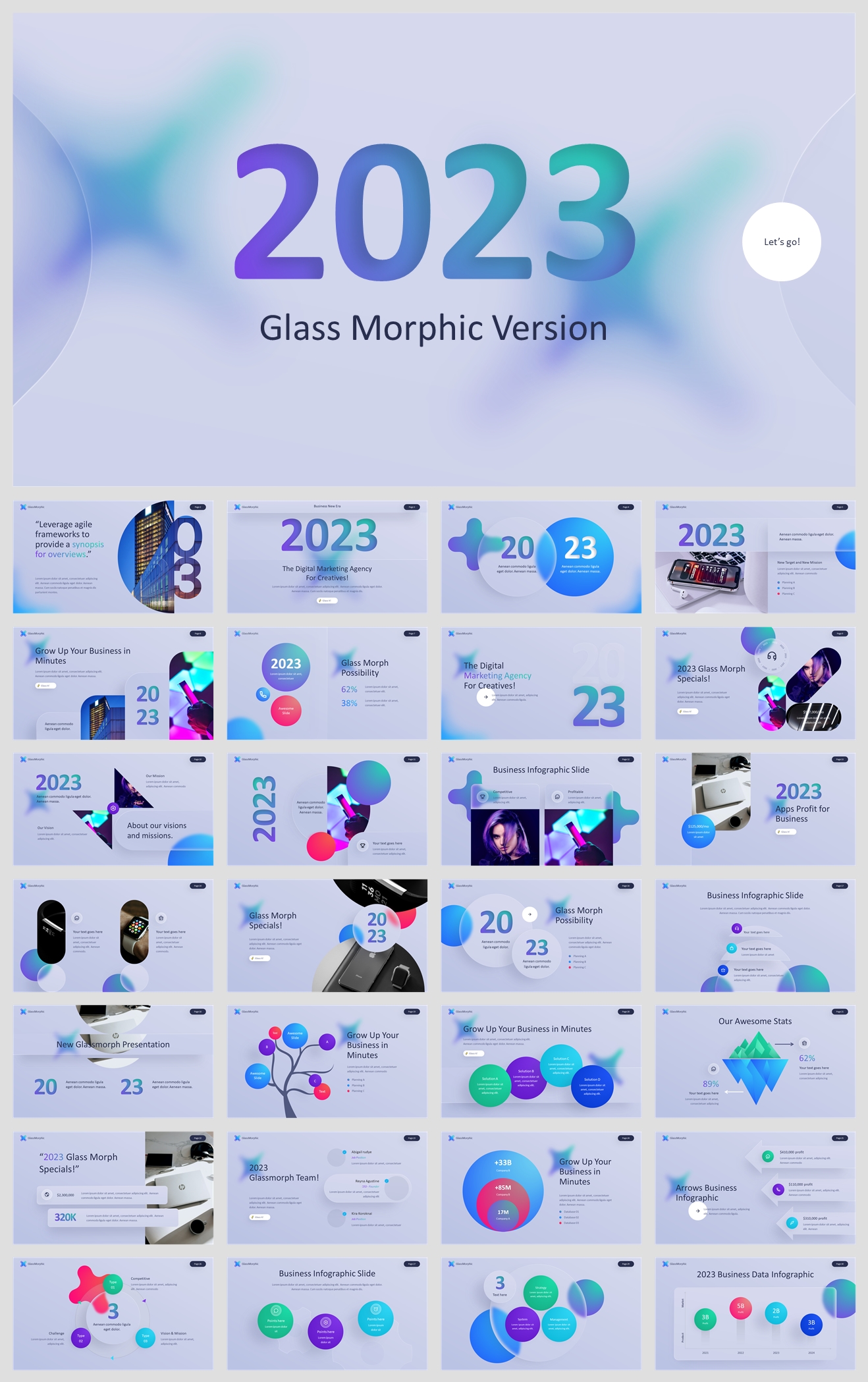 高端严选毛玻璃风PPT模板合集（第7期）[YX107]