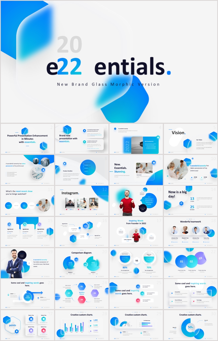 高端严选毛玻璃风PPT模板合集（第7期）[YX107]