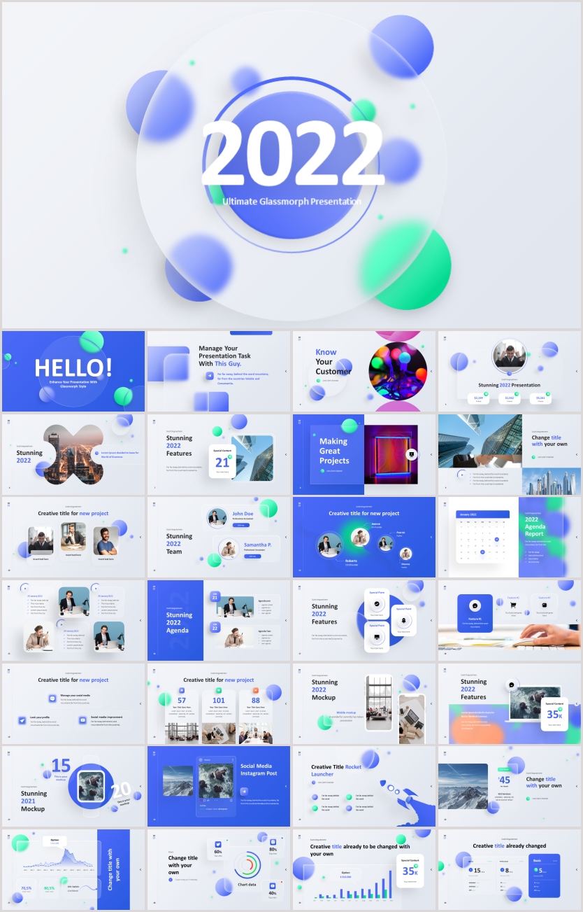 高端严选毛玻璃风PPT模板合集（第7期）[YX107]