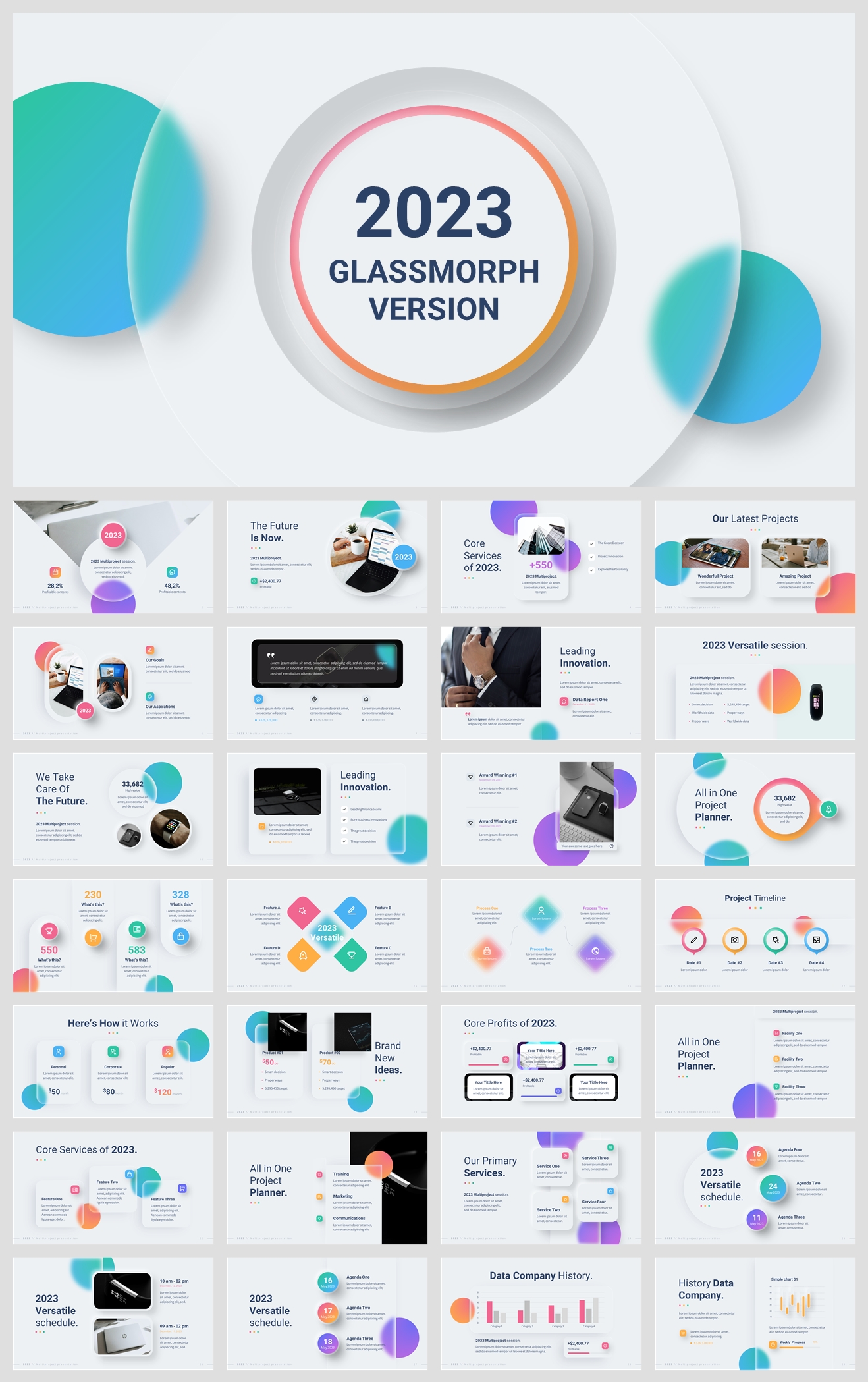 高端严选毛玻璃风PPT模板合集（第7期）[YX107]