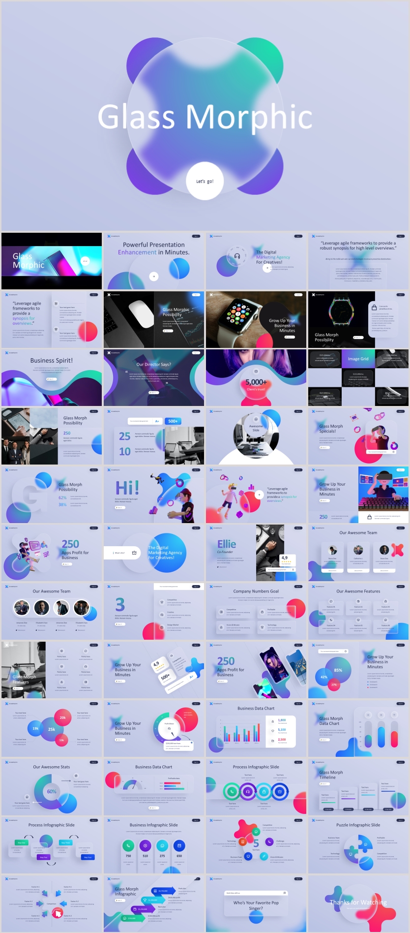 高端严选毛玻璃风PPT模板合集（第7期）[YX107]