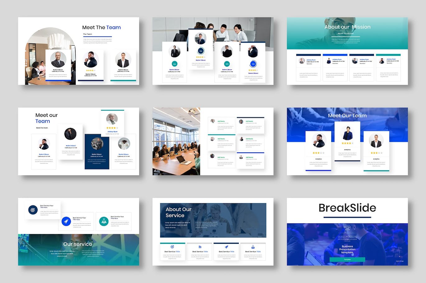 蓝色商业商务质感PPT幻灯片演示模板（pptx）