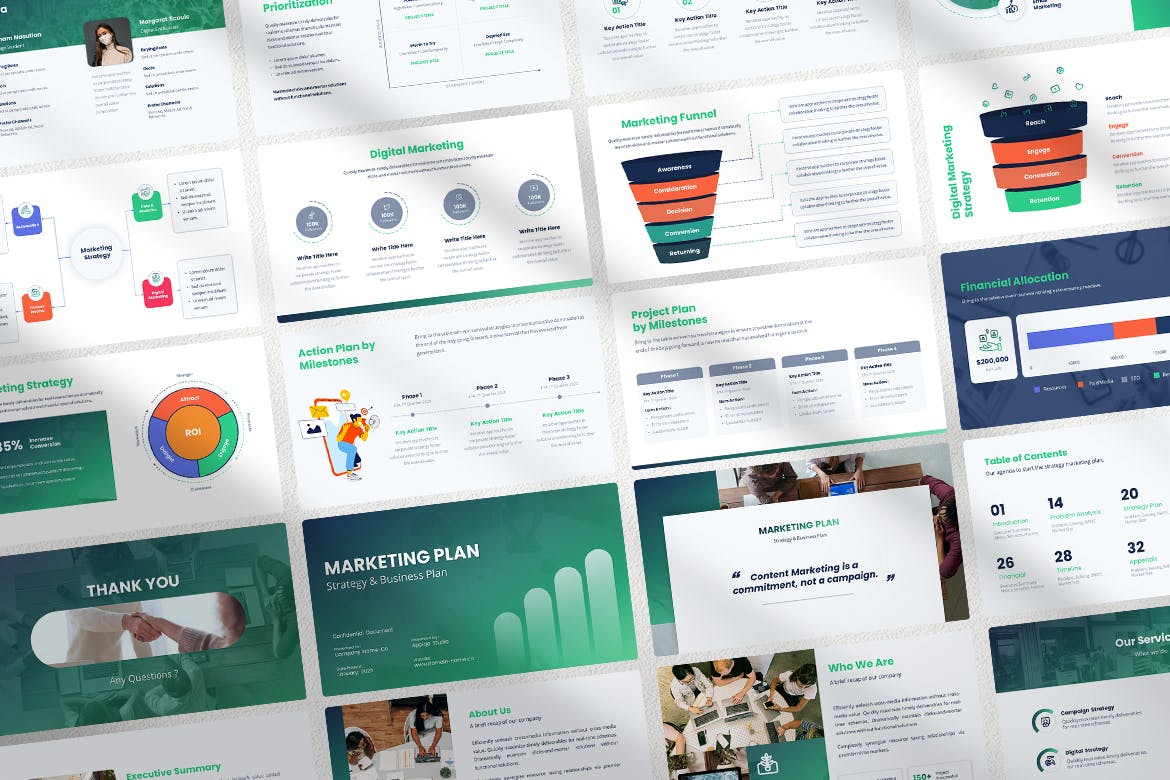 时尚高端多用途的营销计划战略商业计划提案大数据PPT幻灯片演示模板（pptx）