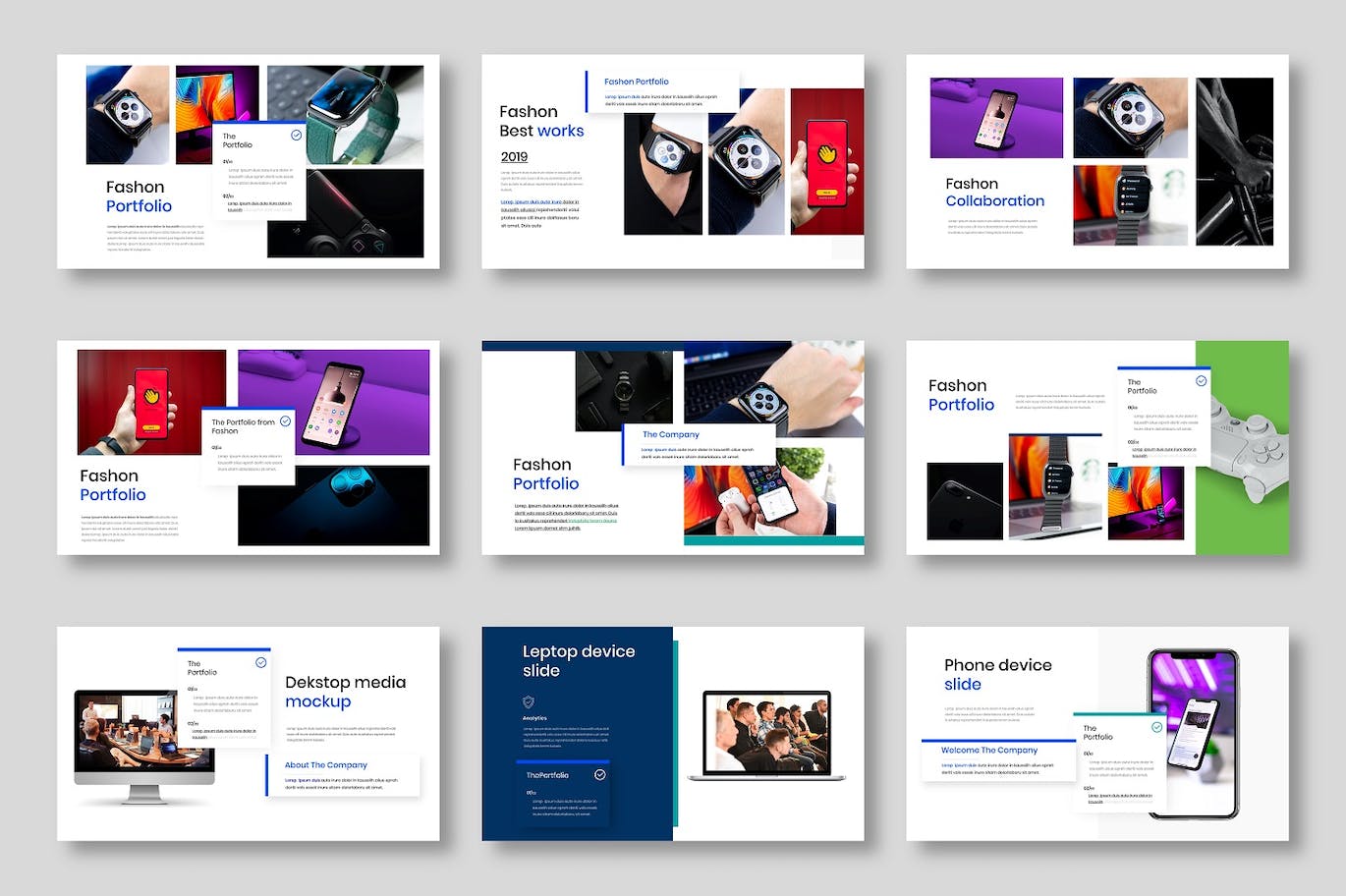 蓝色商业商务质感PPT幻灯片演示模板（pptx）