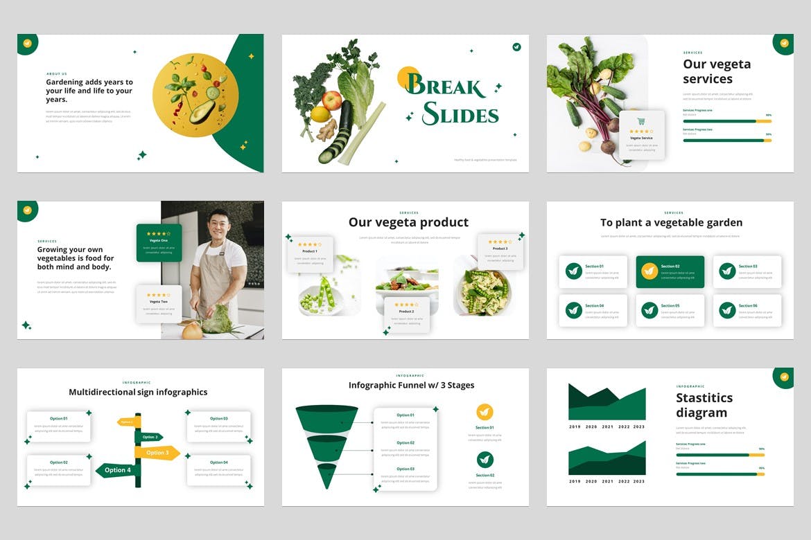 健康蔬菜食品ppt模板 (PPT,PPTX)