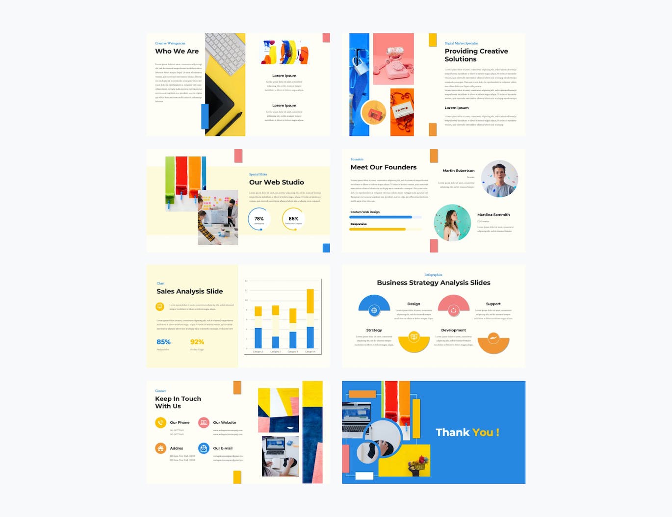 时尚清新高端简约创意网页设计机构PPT幻灯片演示模板（pptx）