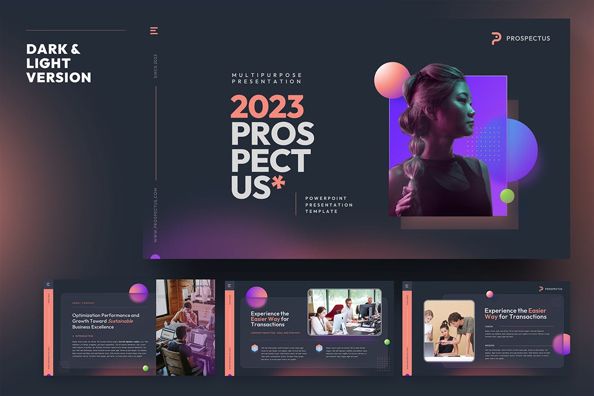 时尚的公司工作汇报PPT模版 (PPTX)