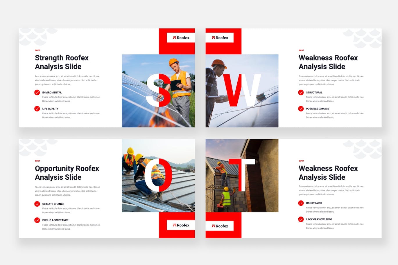 屋顶服务和建筑PPT模版 (PPTX)