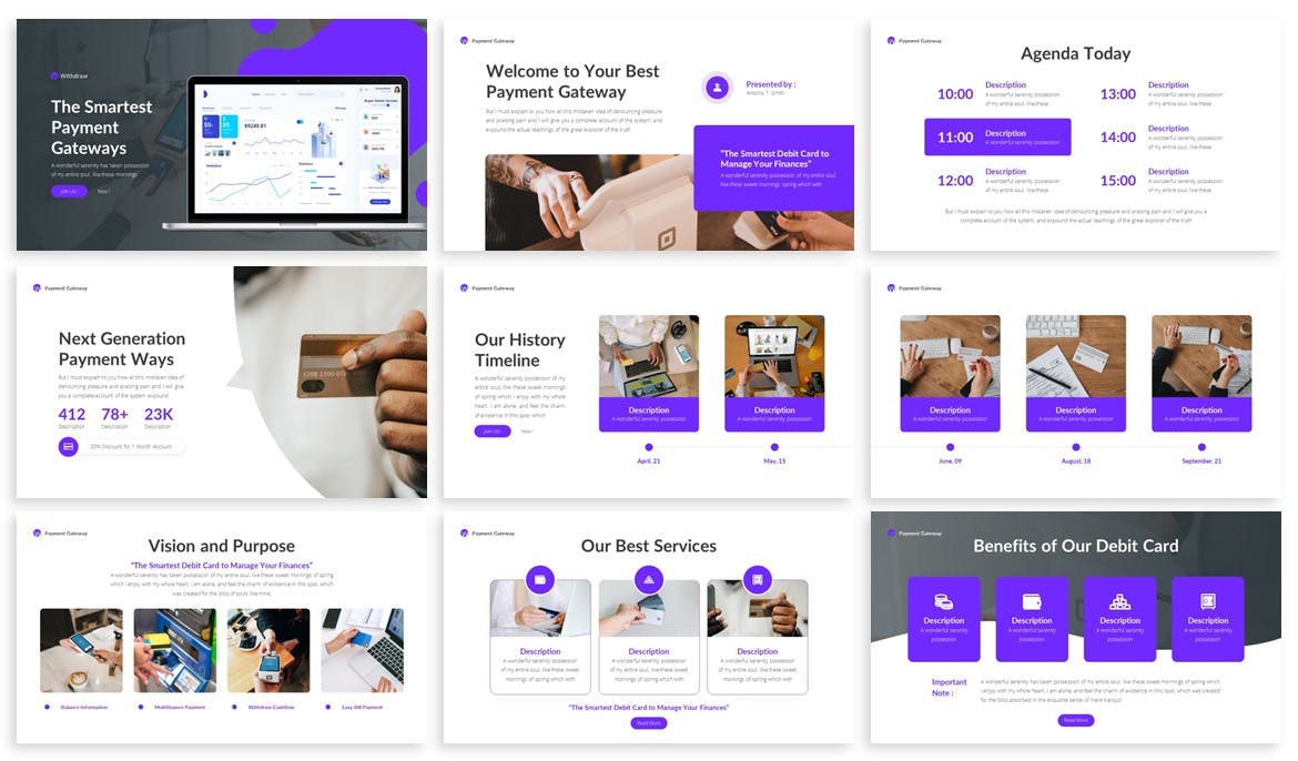 高品质的多用途支付应用APP介绍PPT幻灯片演示模板（pptx）