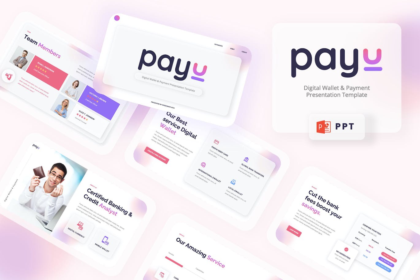 数字钱包和支付介绍PPT模版 (PPTX)