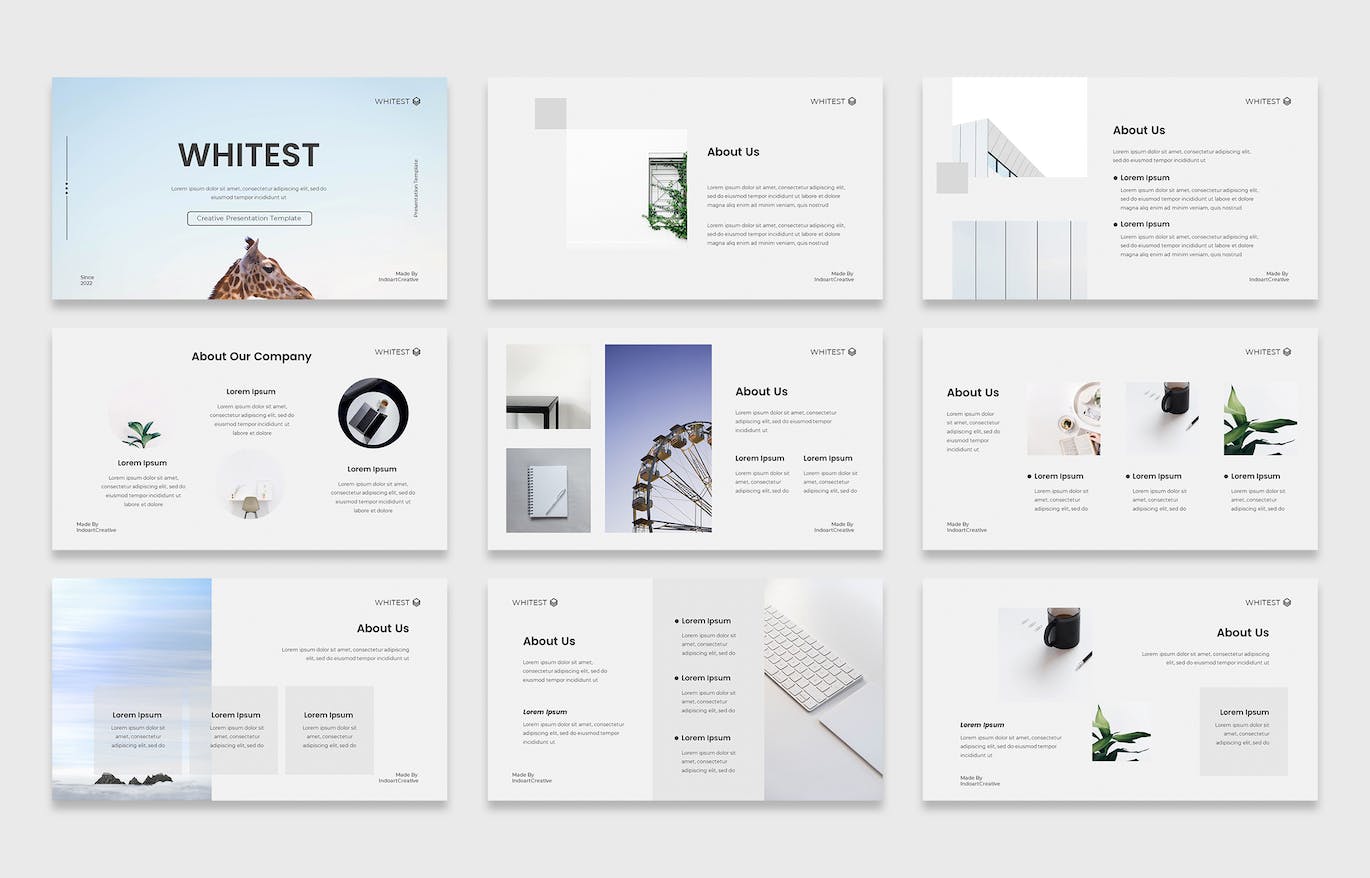 简约清新时尚创意业务PPT幻灯片演示模板（pptx）