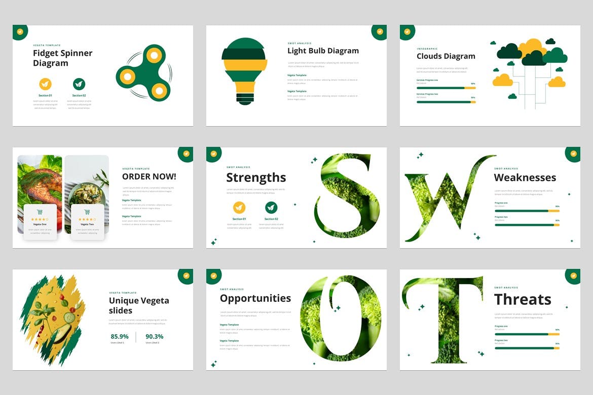 健康蔬菜食品ppt模板 (PPT,PPTX)