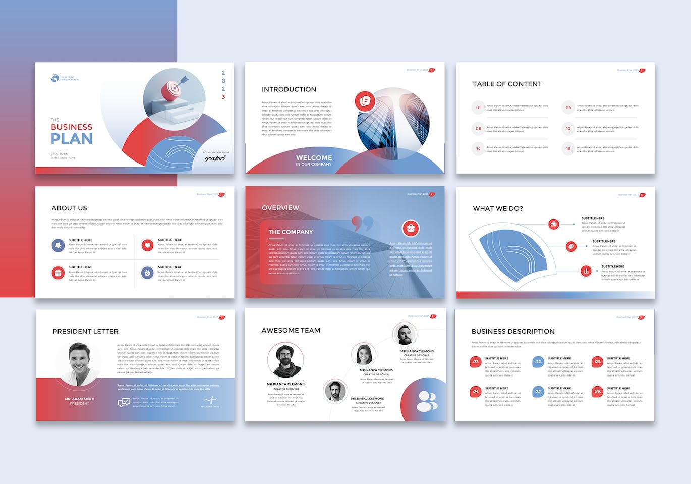 清新时尚简约高端商业计划书PPT幻灯片演示模板（pptx）